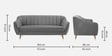 Setpia Velvet 3 Seater Sofa in Charcoal Grey Colour