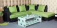 Seville LHS Corner Sofa In Green & Black Colour
