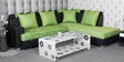 Seville LHS Corner Sofa In Green & Black Colour