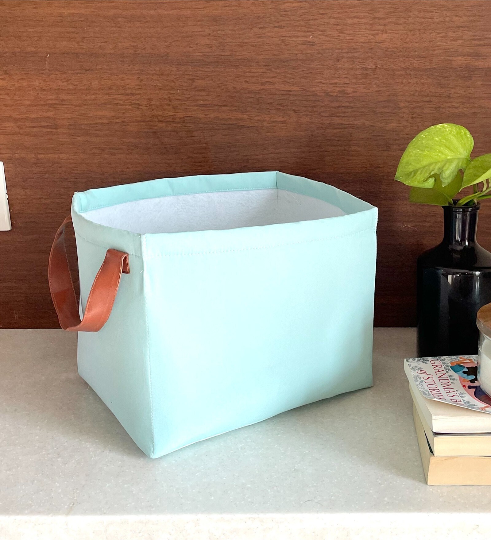Sea Green Cotton Foldable Cloth Organiser