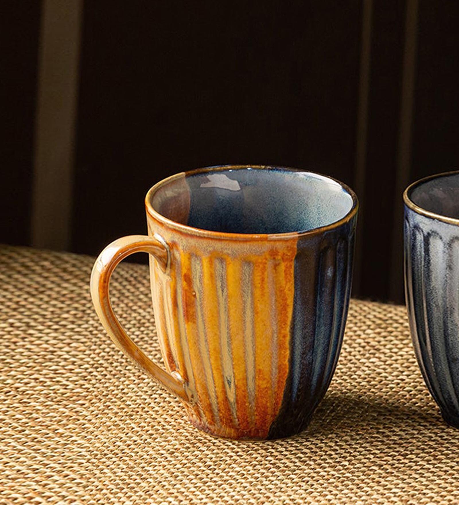 Sea Meets Land 300ml Brown & Blue Coffee Mug