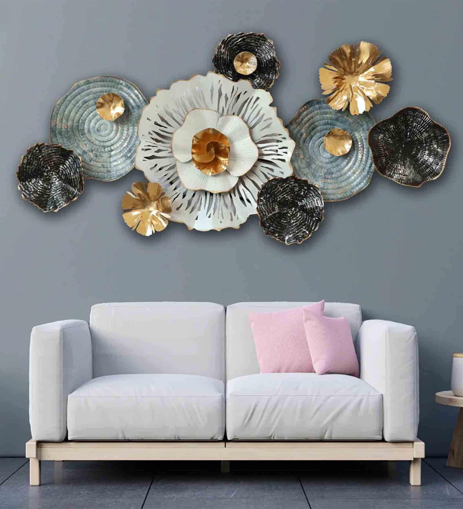 Sea Shell Floral Metal Wall Art in Multicolour