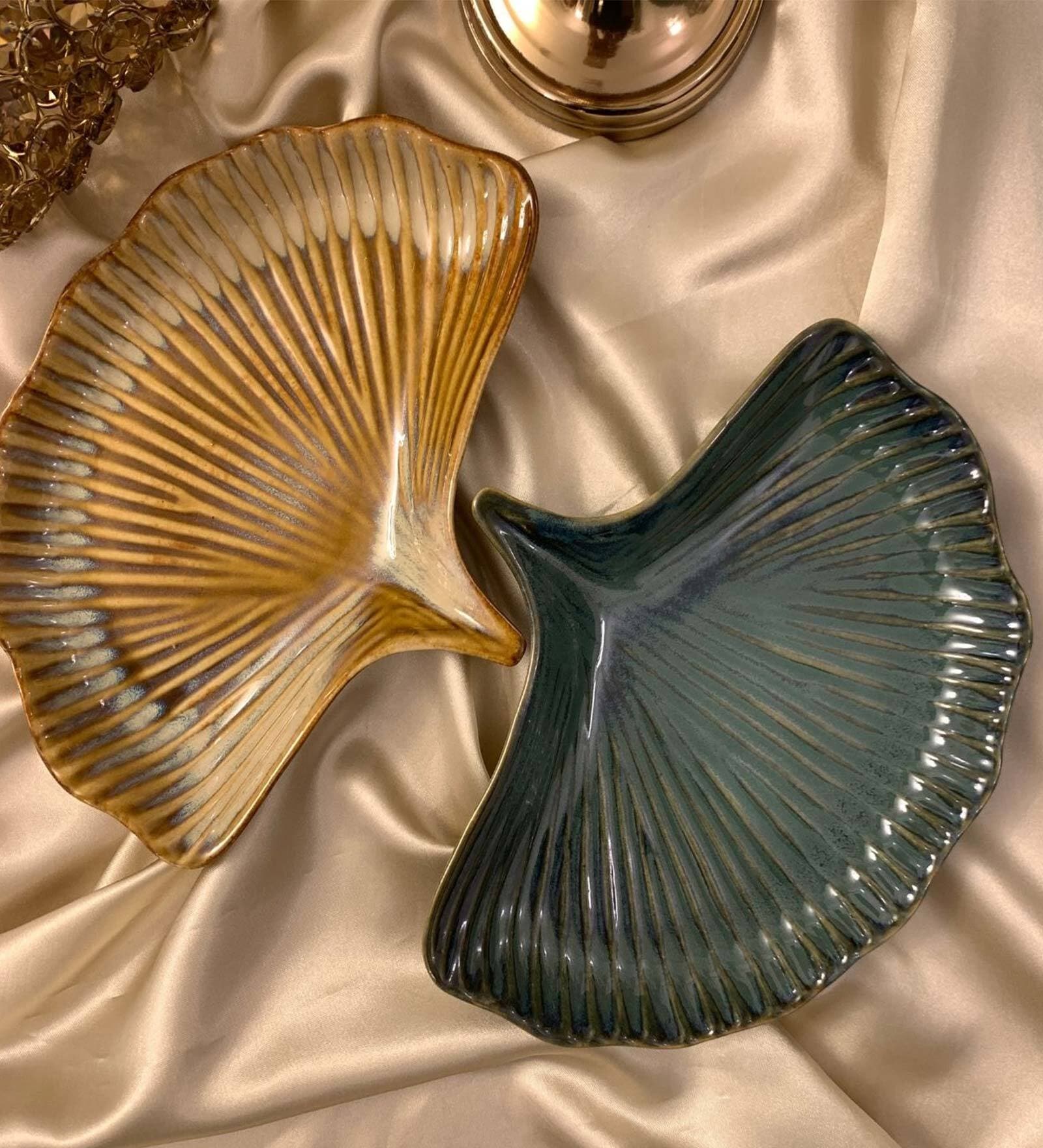 Buy Seashell Ceramic Serving Platter (Set of 2) by Turkish Clay at 43 OFF by Turkish Clay