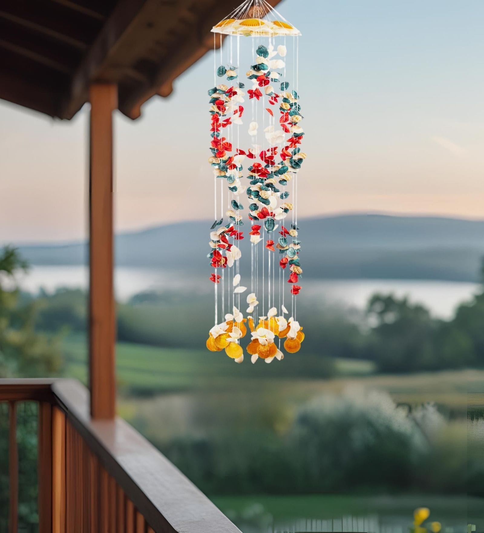 Seashells Wall Hanging Multicolor 2.88 ft Coastal Decor