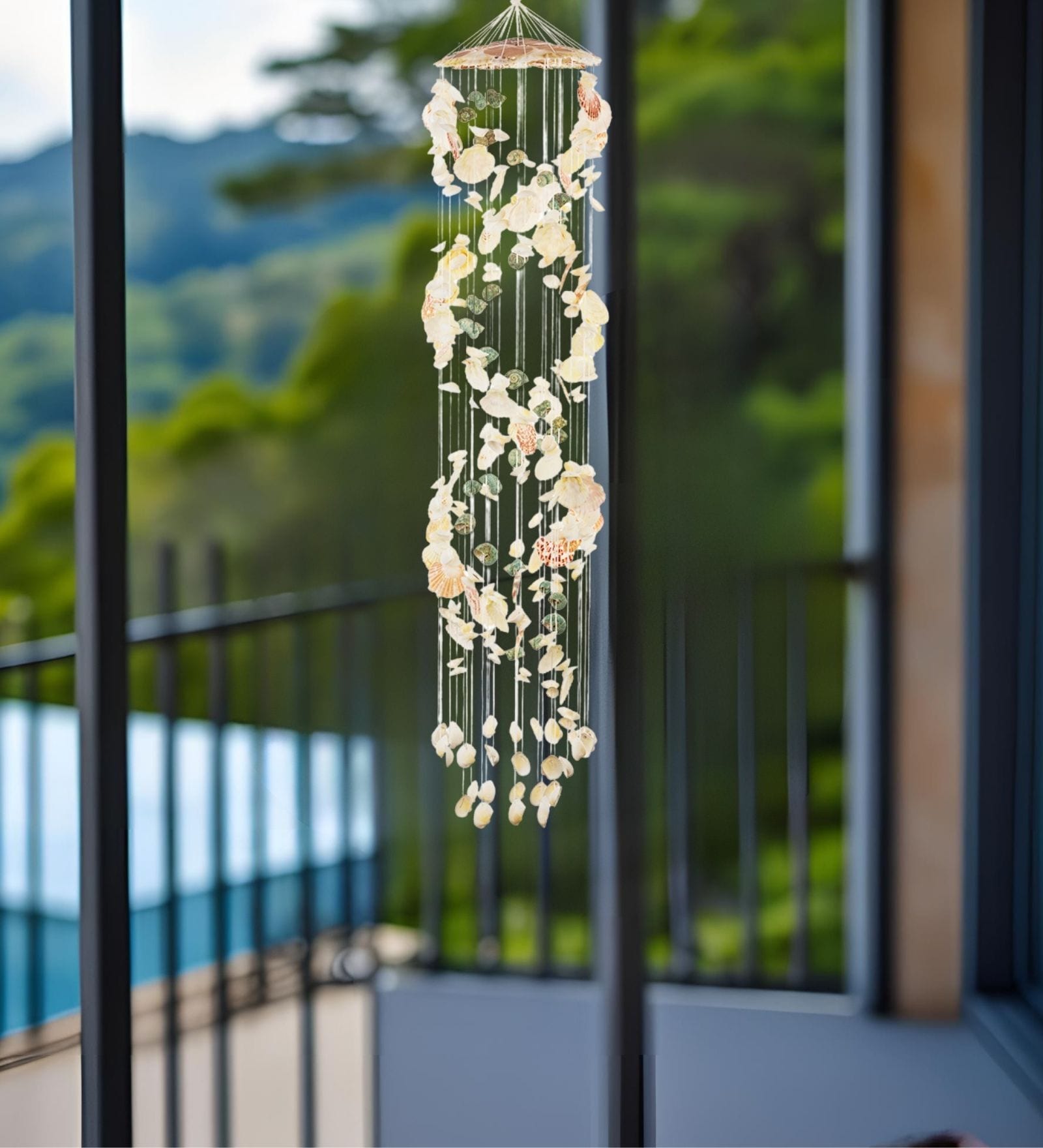 Seashells Wall Hanging White 3.41 ft Coastal Home Decor