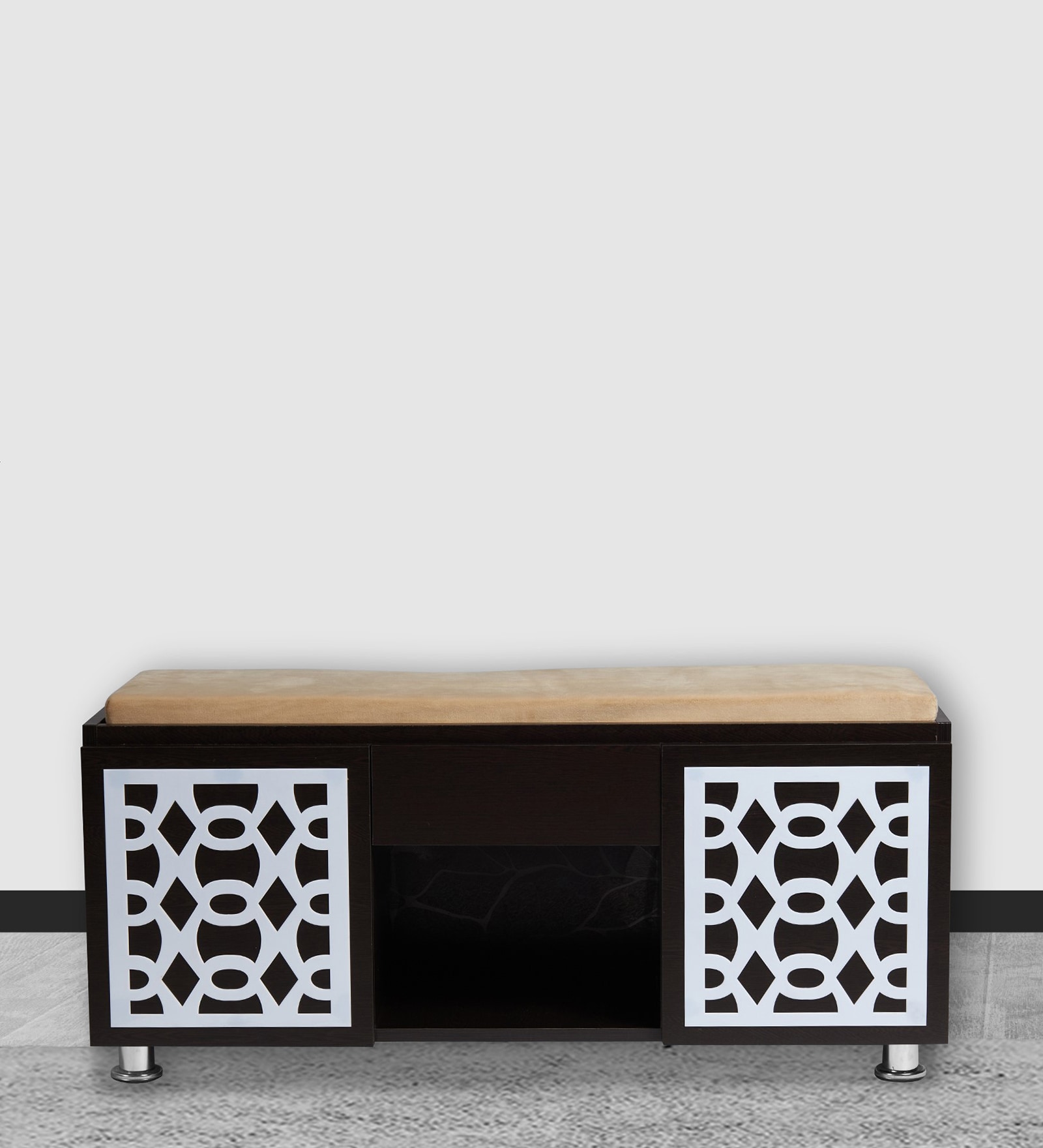 Seat-On Shoe Rack With Seating In Wenge Finish