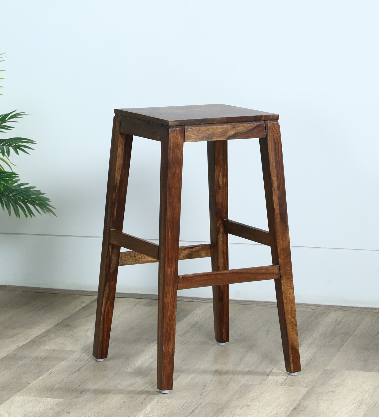 Segur Sheesham Wood Bar Stool In Provincial Teak