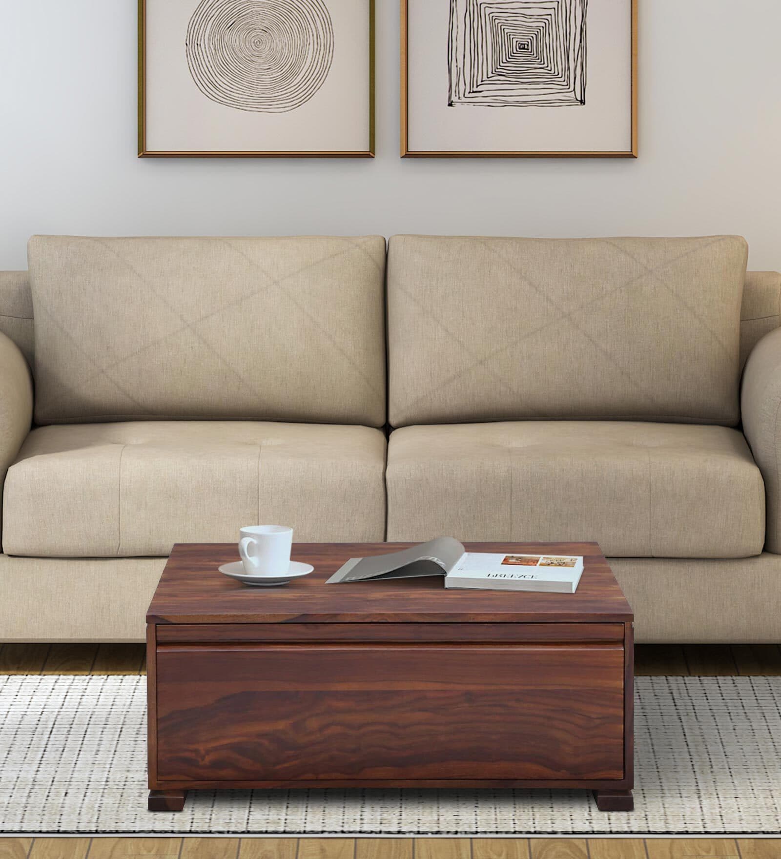 Segur Sheesham Wood Coffee Table In Provincial Teak