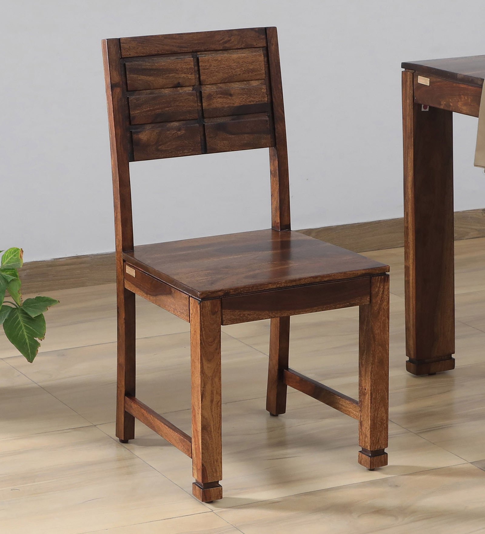 Segur Sheesham Wood Dining Chairs In Provincial Teak Finish (Set Of 2)