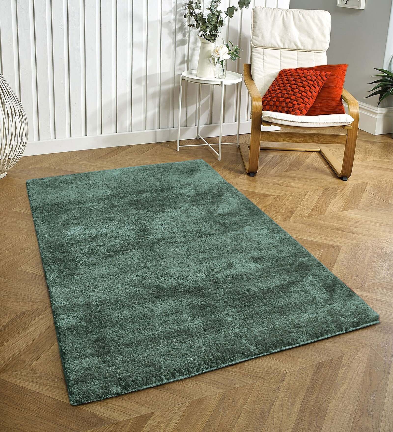 Seige Solid Microfiber 6 X 7 Feet Tufted Carpet