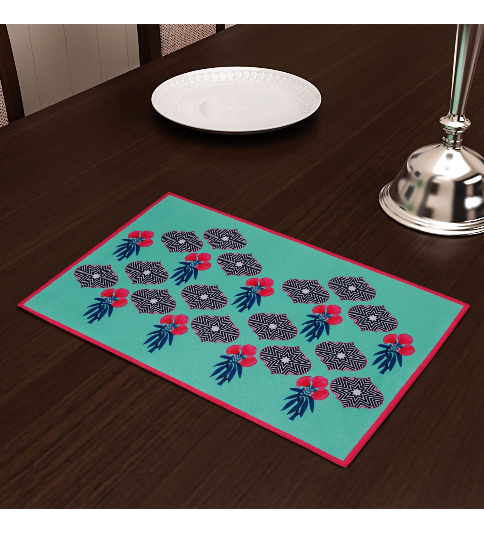 Blue Cotton Solid Placemats Set of 4
