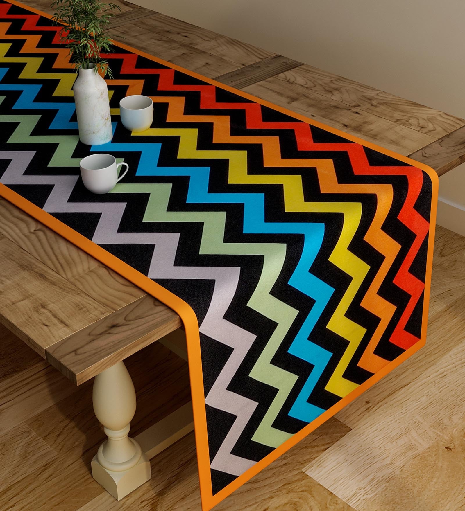 Buy Waved (47x12) Multicolor Cotton Table Runner at 76 OFF by SEJ By