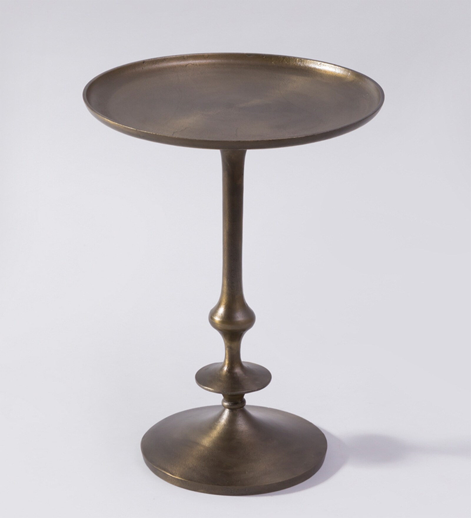 Sele Metal End Table In Antique Brass Finish