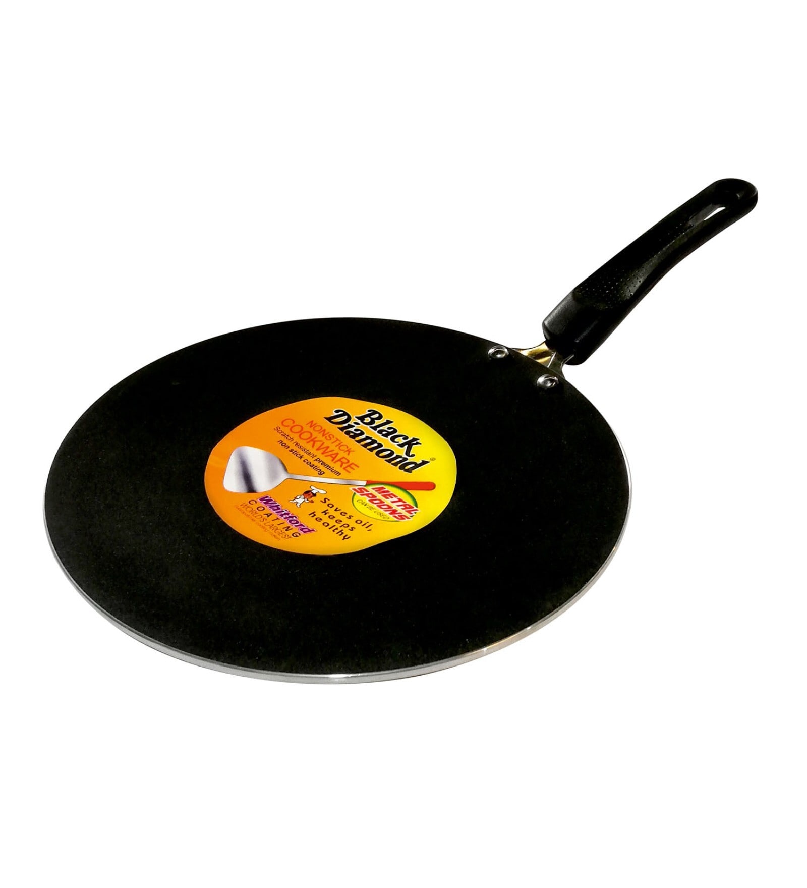 Selecta 11 Inch Non- Stick Black Aluminium Flat Tawa