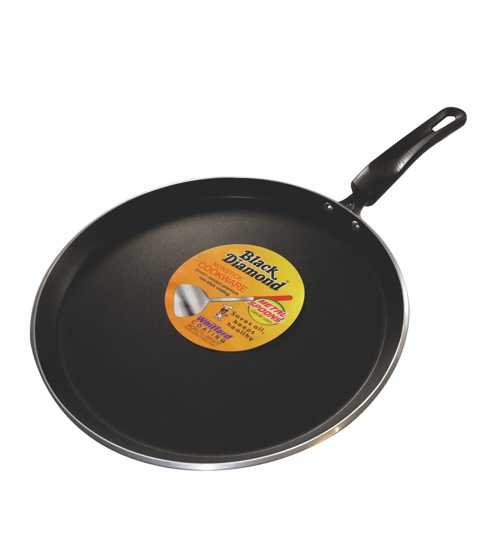 Selecta 11 Inch Non- Stick Black Aluminium Tawa