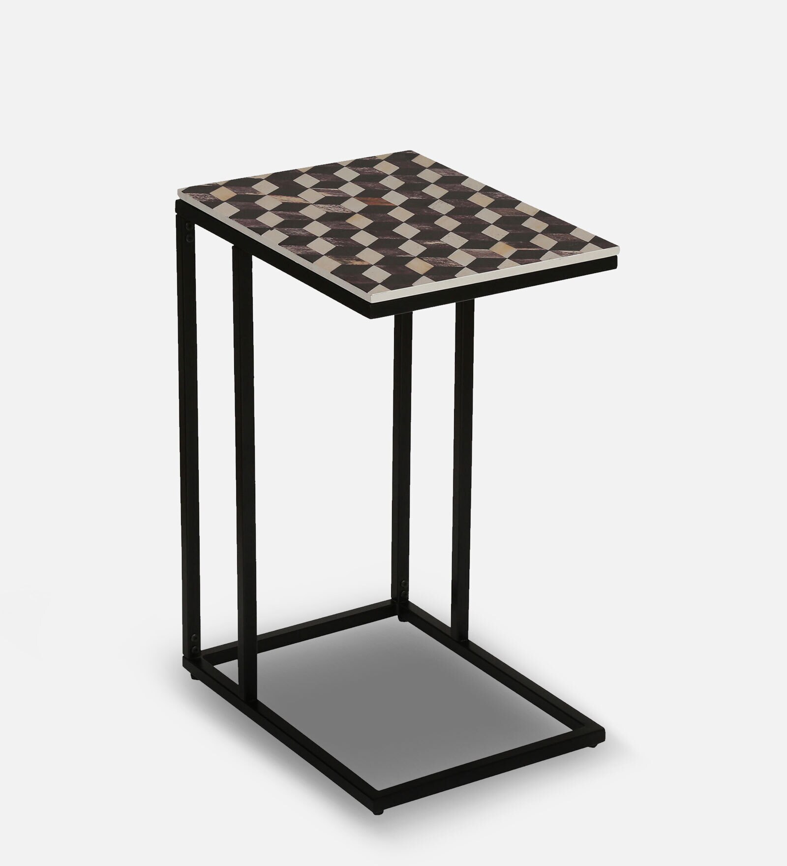 Senegal Metal C-Shape End Table In Black Colour