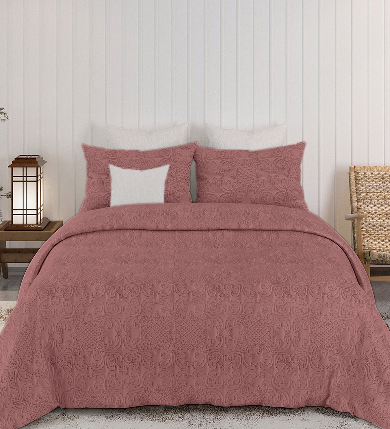 Rust Sensations 300GSM King Quilted Bedcover with 2 Pillowcovers