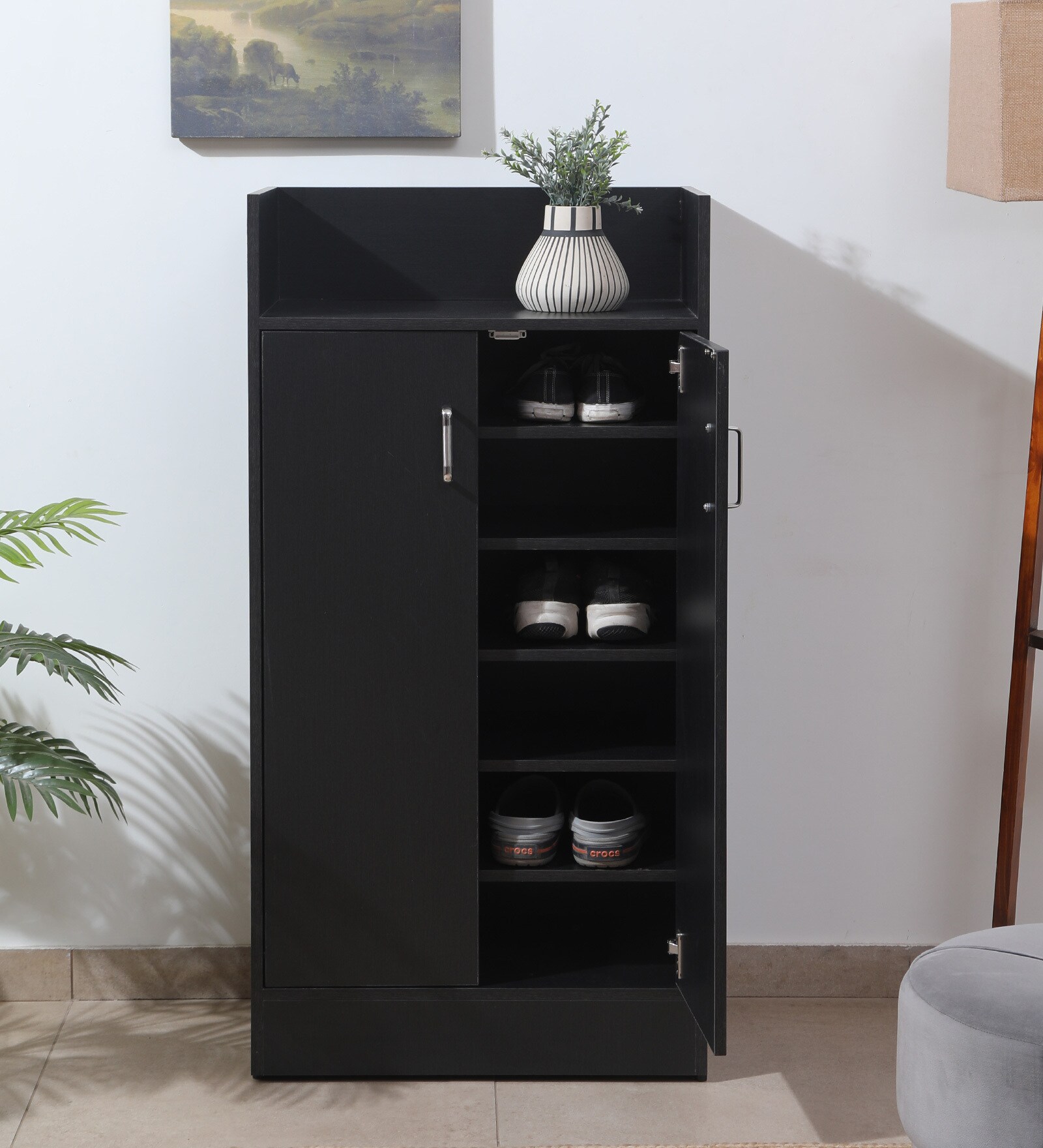 Seoul 2 Door Shoerack in Wenge Finish Seoul 2 Door Shoerack in Wenge Finish