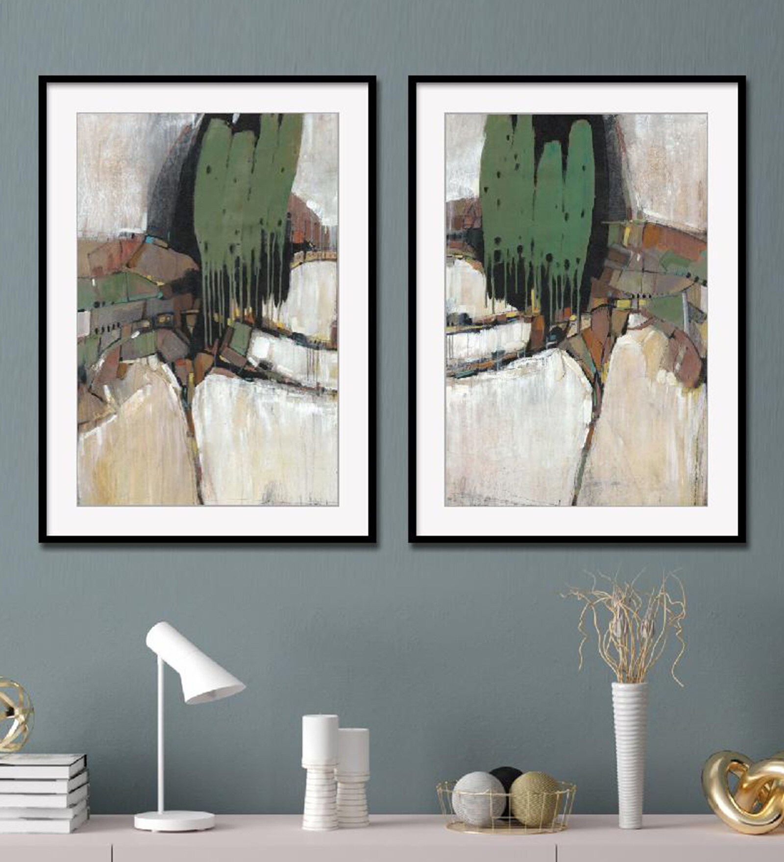 Separation Multicolor Paper Framed Art Print Set of 2
