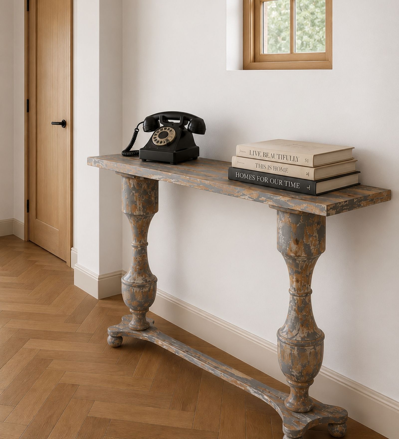 Ser Wooden Console Table In Grey Colour Ser Wooden Console Table In Grey Colour