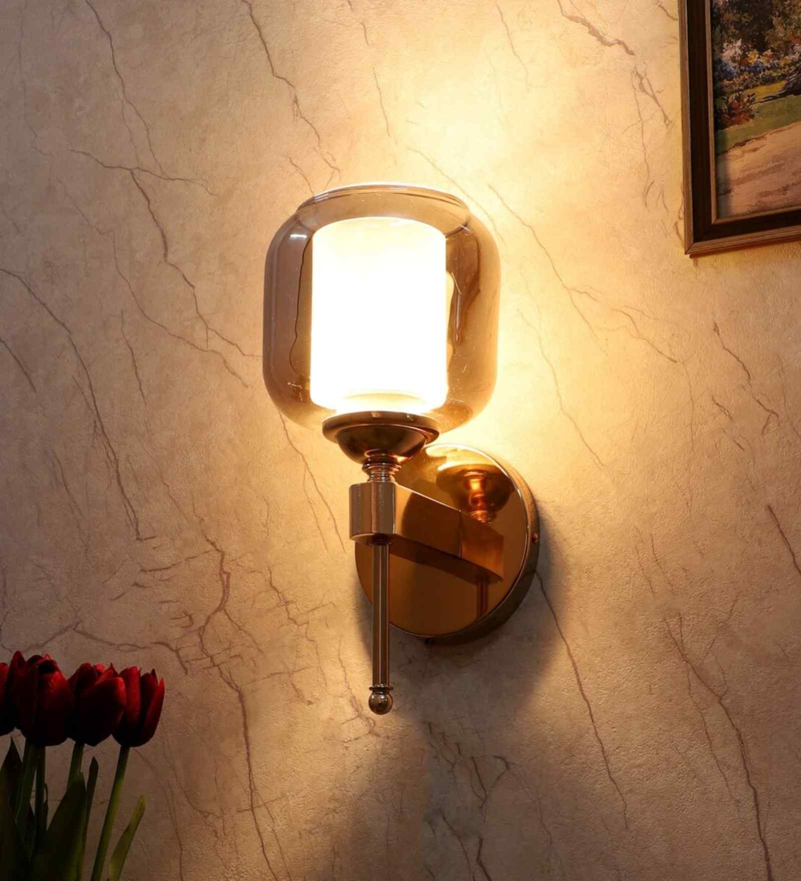 Serene Gold & Mild Steel Wall Light