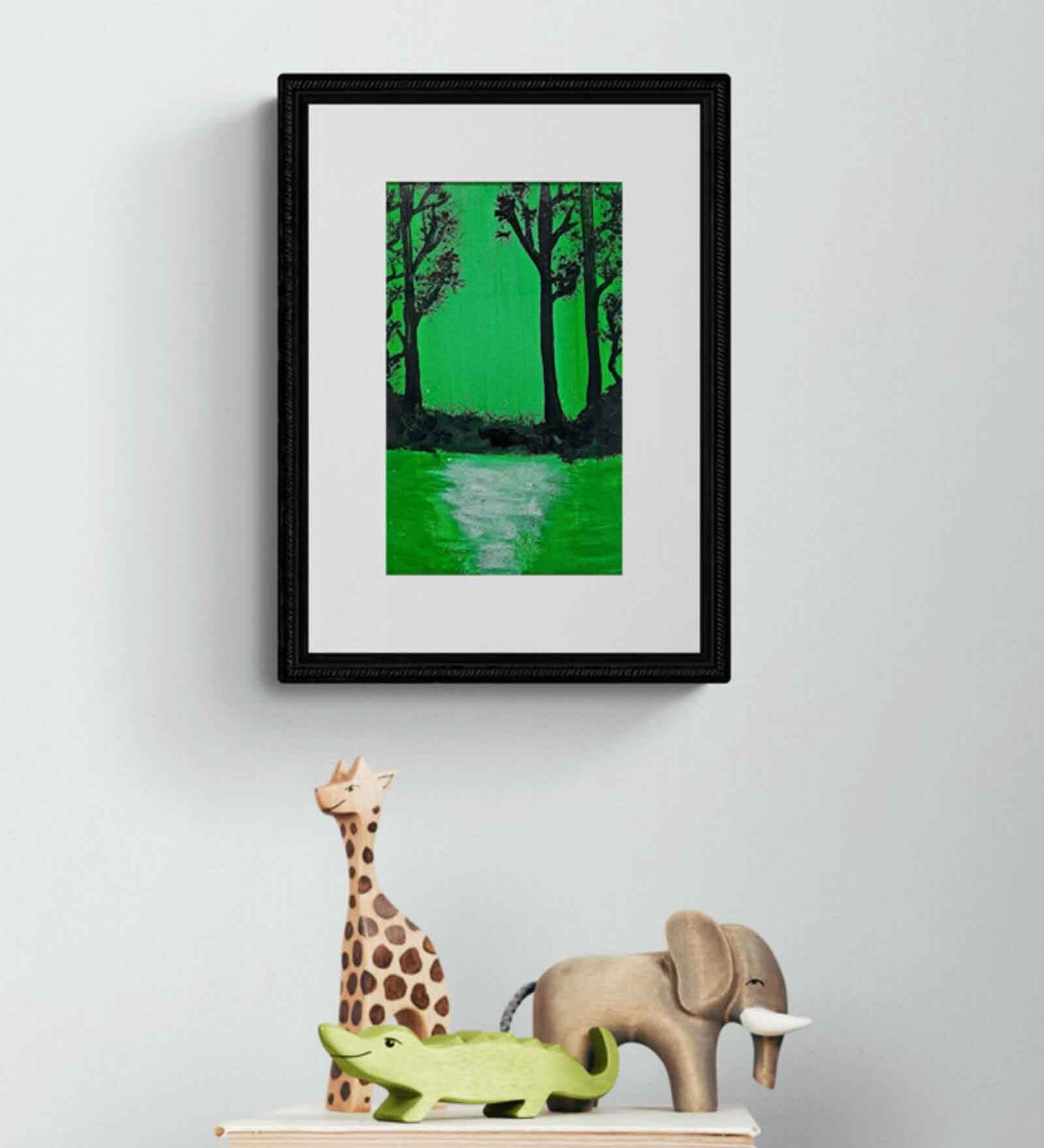 Serene In Green Handmade Acrylic Paint On Canvas Unframed
