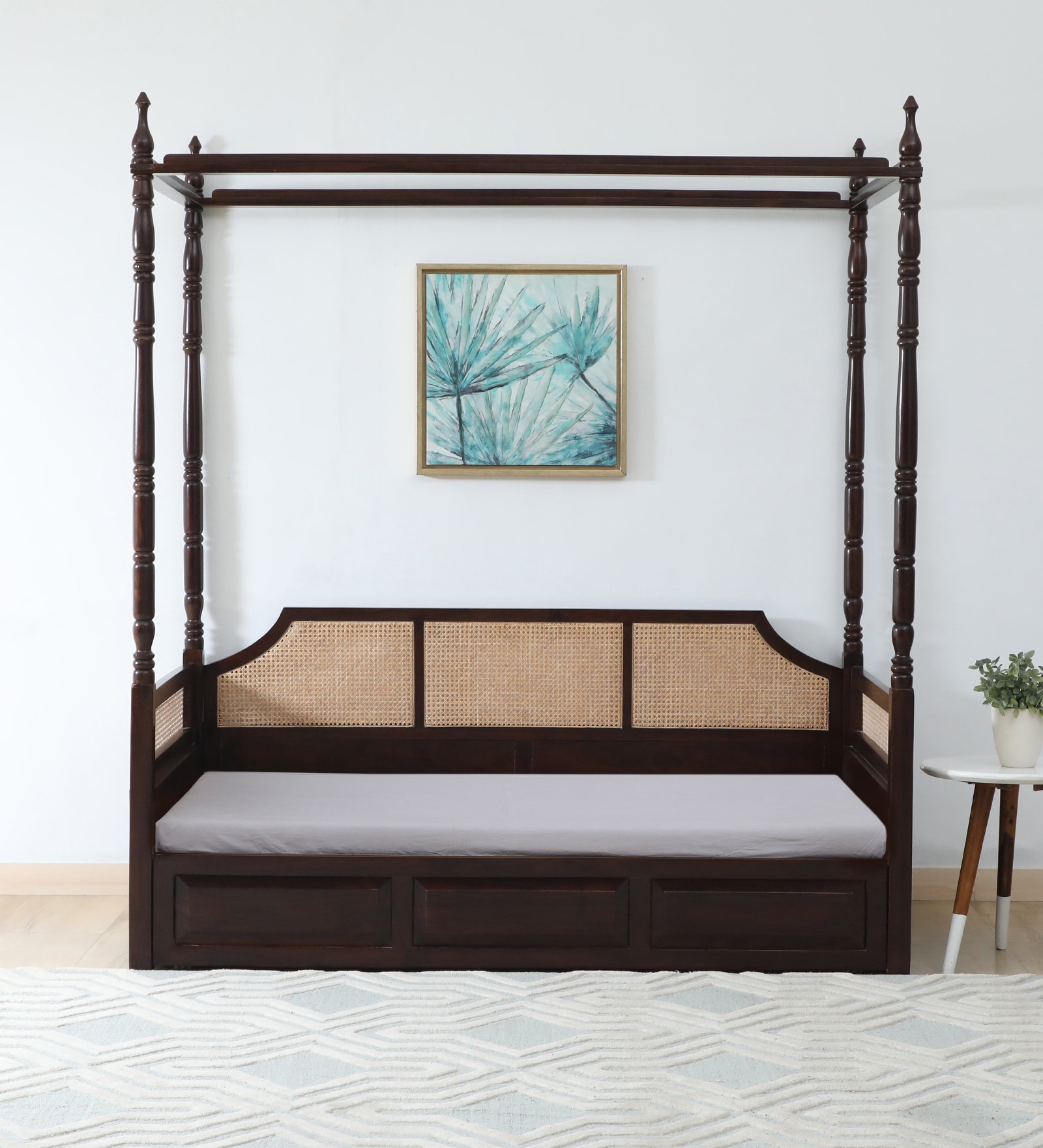 Serenity Sofa Cum BedsIn Provincial Teak Finish