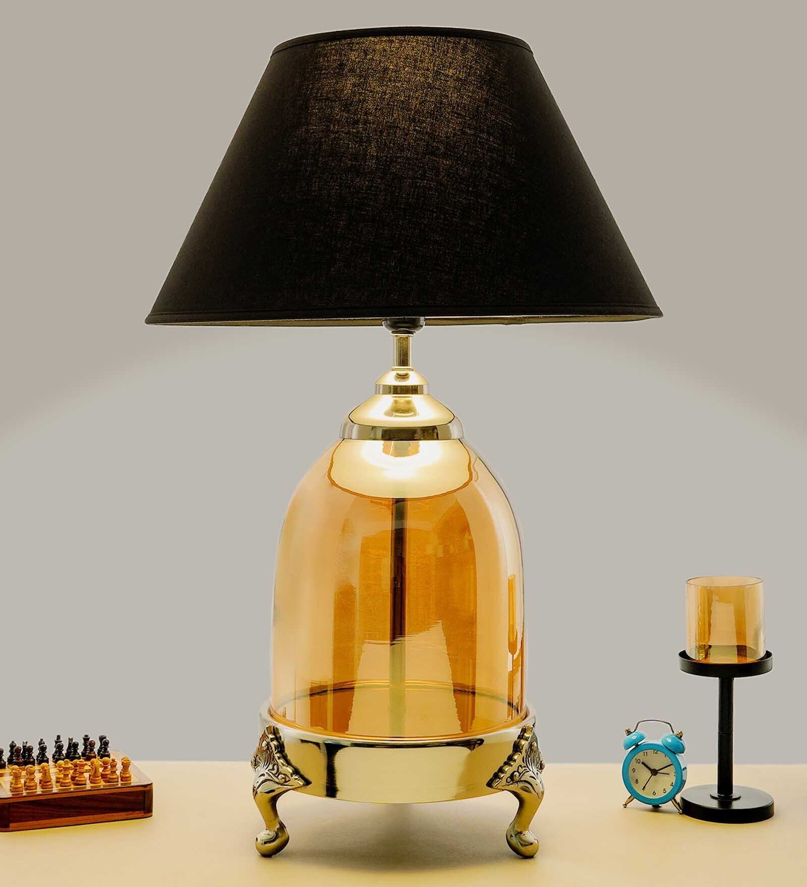 Serenity Amber Glass Table Lamp