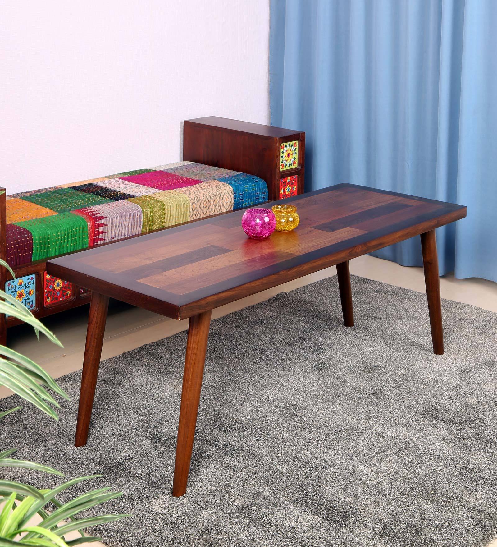 Buy Serio Burma Teak Wood Center Table by Pitara Online Contemporary