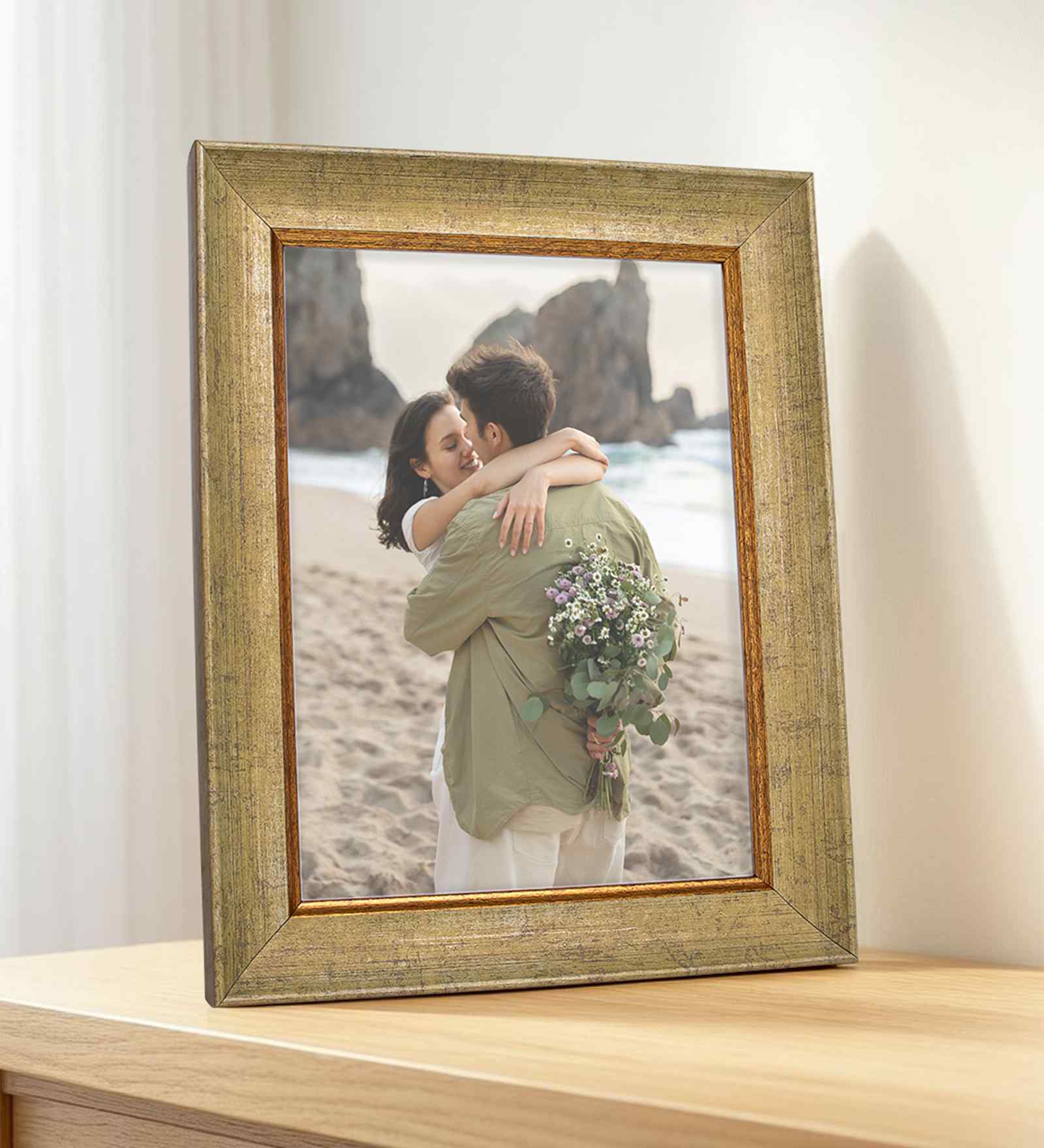 Antique Gold & Warm Bronze Pvc 6X8 Inch Single Photo Frames