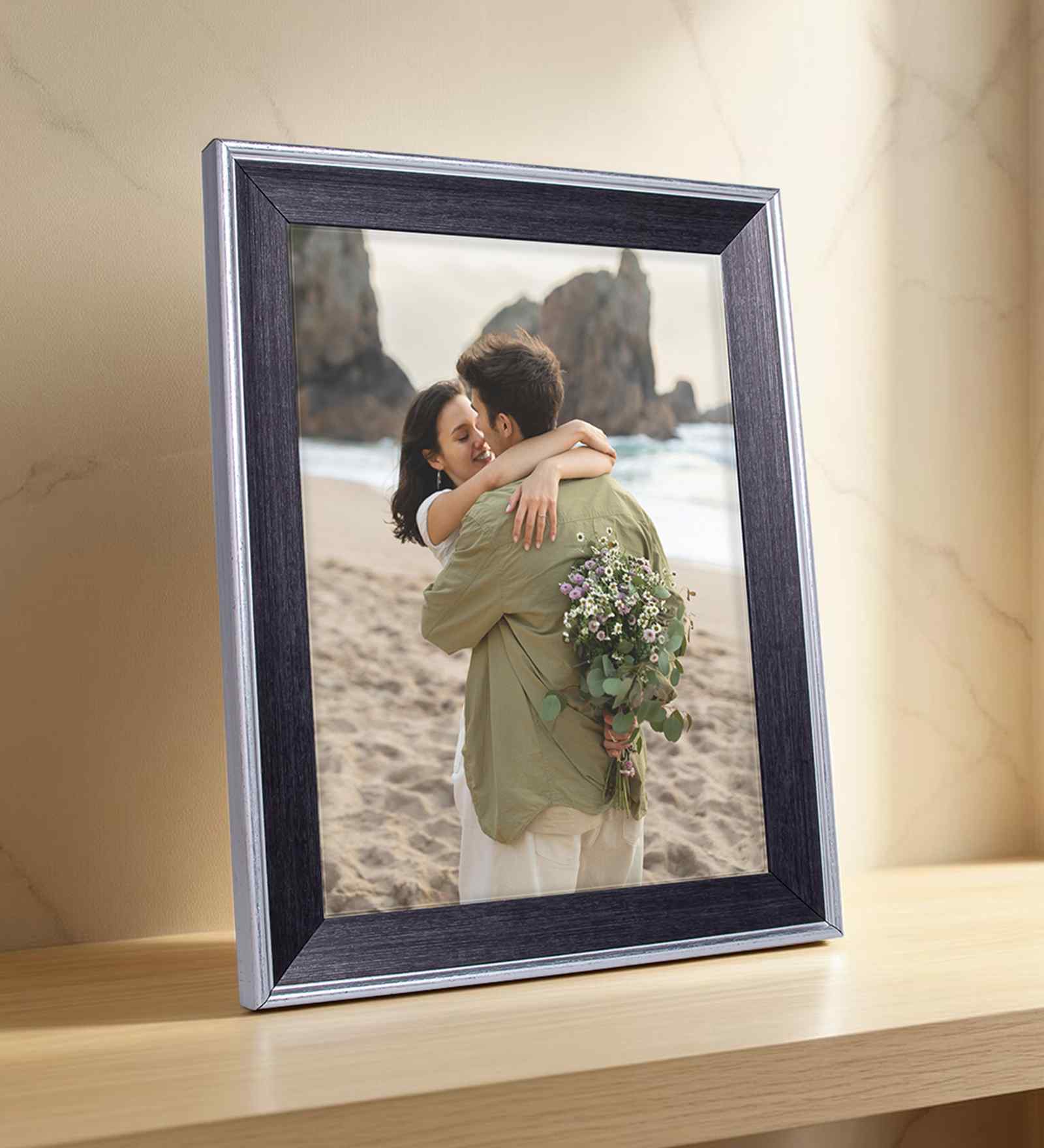 Black & Silver Pvc 6X8 Inch Single Photo Frames