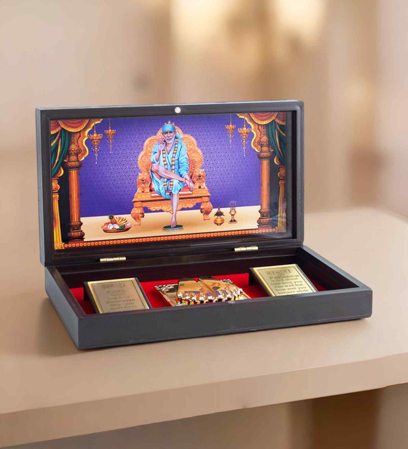 Brown Pvc Sai Baba Decorative Pooja Box