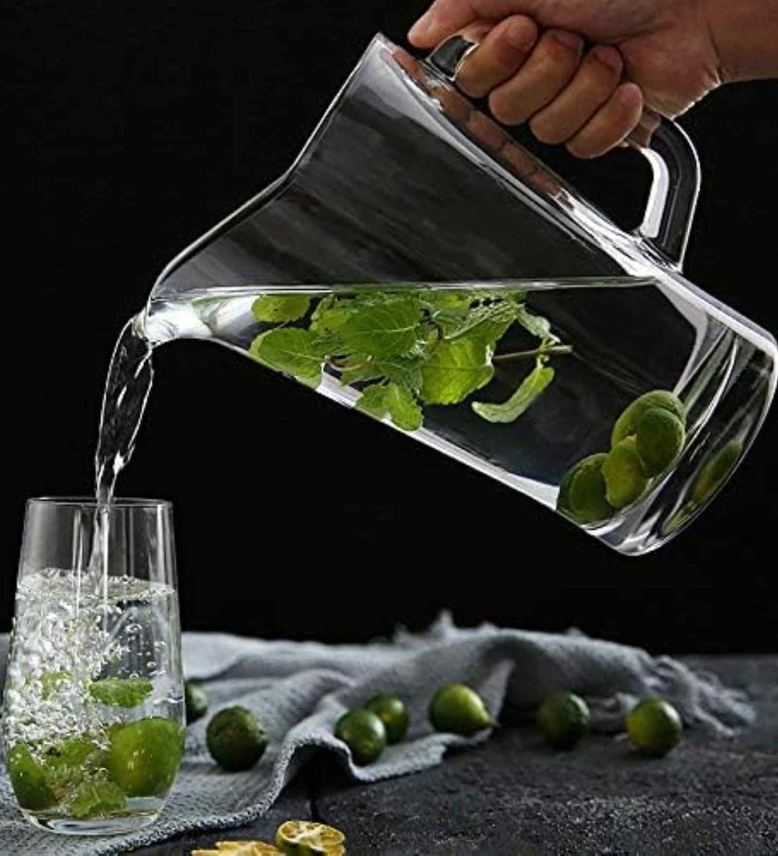 Set of 1 Crystal Lead Free Glass 1800ml Water Jug