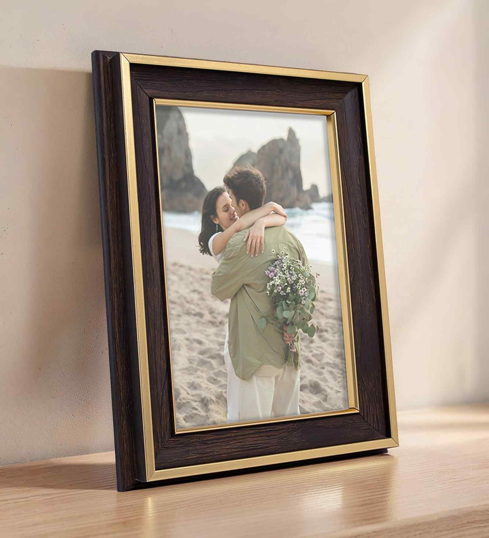 Dark Wood Pvc 5X7 Inch Single Photo Frames