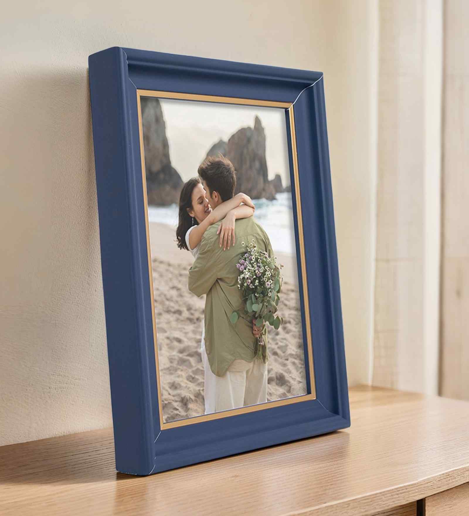 Dusk Blue Pvc 5X7 Inch Single Photo Frames