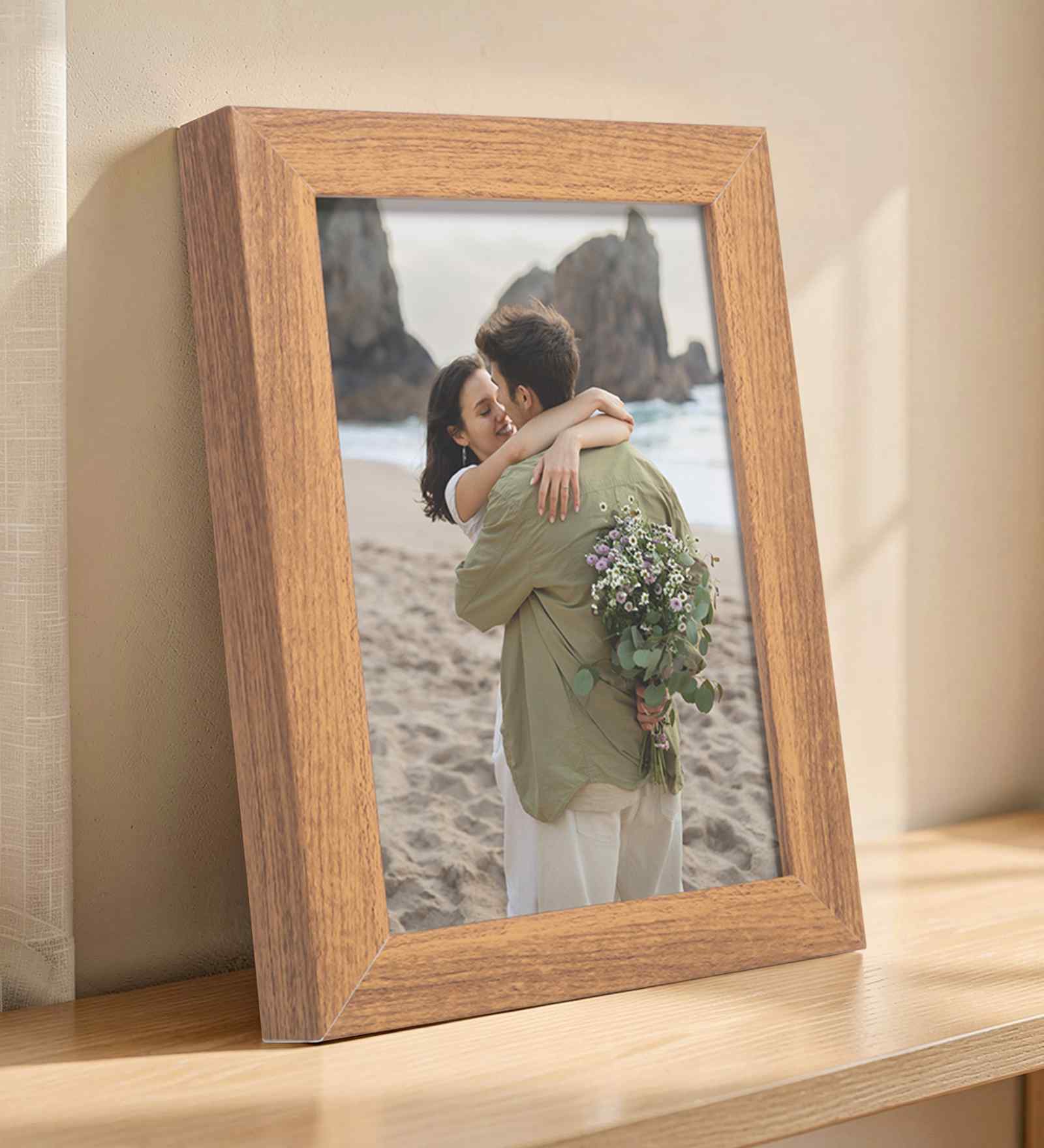 Light Brown Pvc 5X7 Inch Single Photo Frames