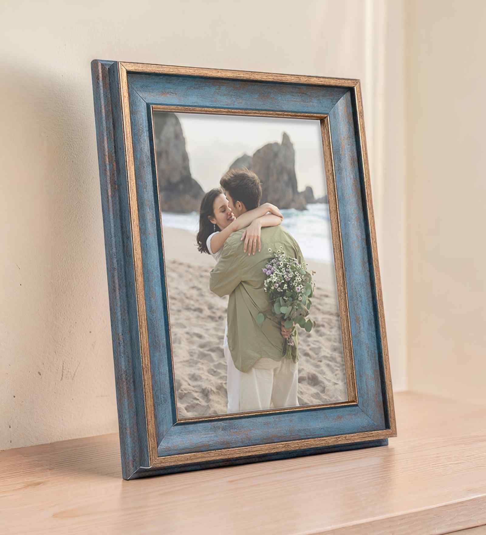 Vintage Blue Pvc 5X7 Inch Single Photo Frames
