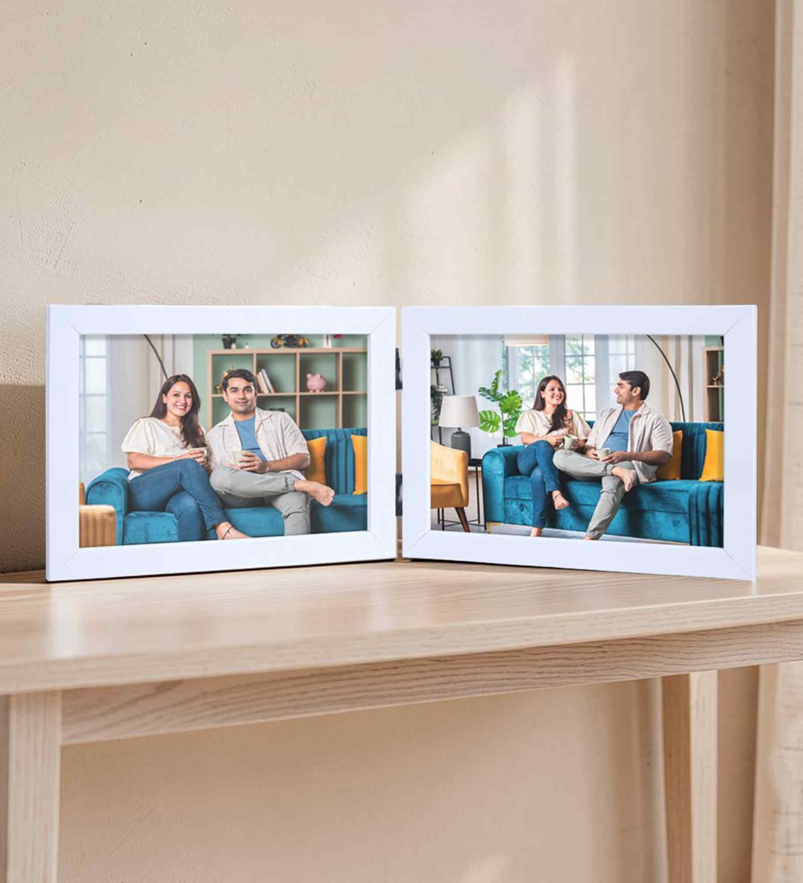 White Pvc Premium Foldable Tabletop 5X7 Inch Single Photo Frames