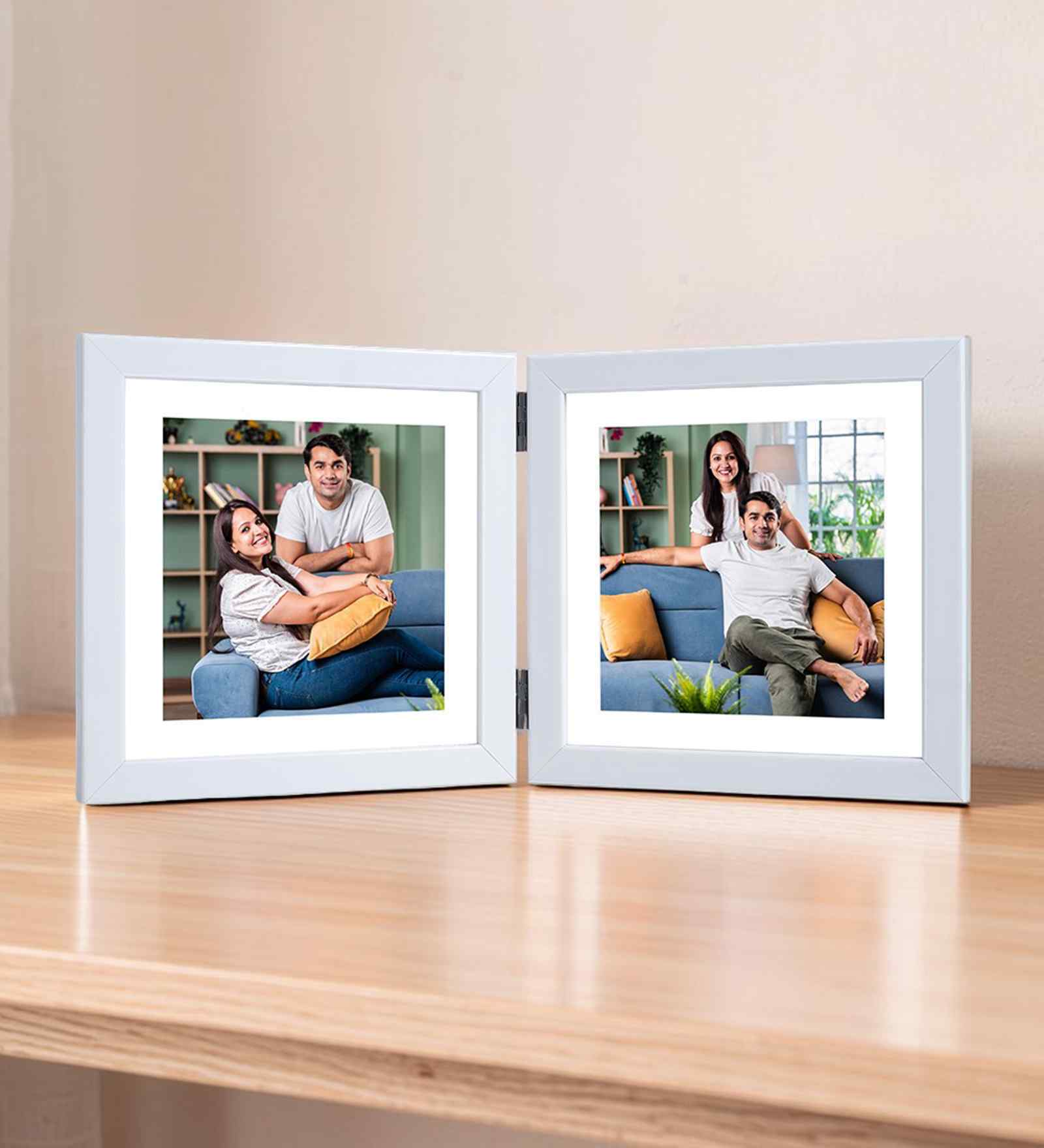 White Pvc Premium Foldable Tabletop 6X6 Inch Single Photo Frames