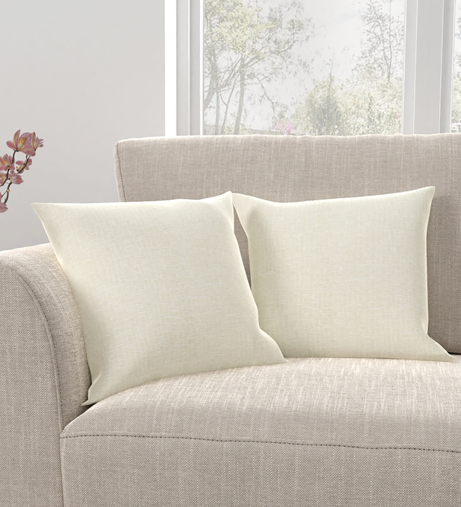 Buy Polycotton Abstract Pattern 16x16 Inch Cushion Covers (Set Of 2) at