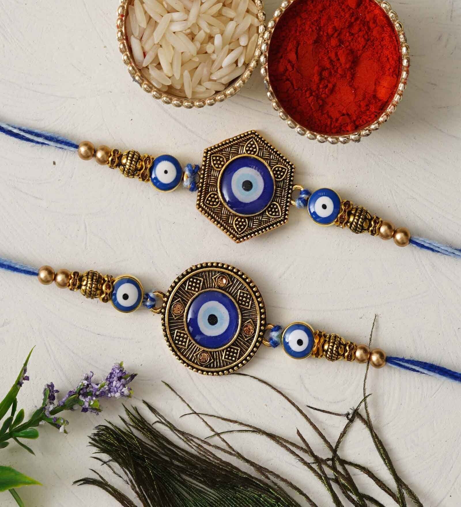 Raaki R 2 Buy Set of 2 Designer Rakhi & Roli Chawal Pack at 50% OFF by ...