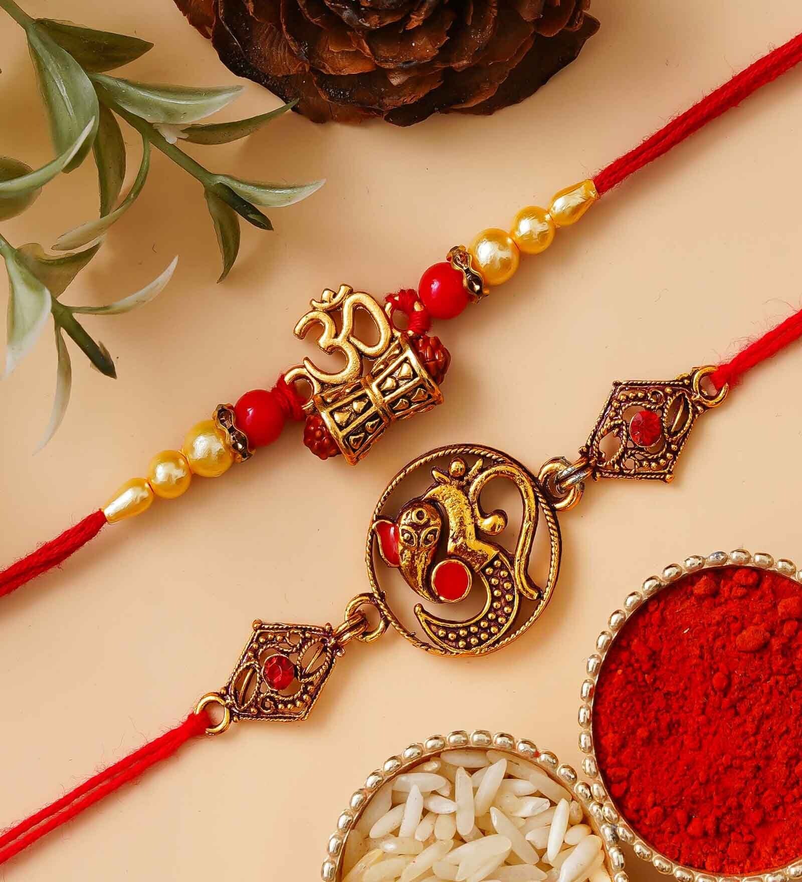 Raaki R 2 Buy Set of 2 Designer Rakhi & Roli Chawal Pack at 33% OFF by ...