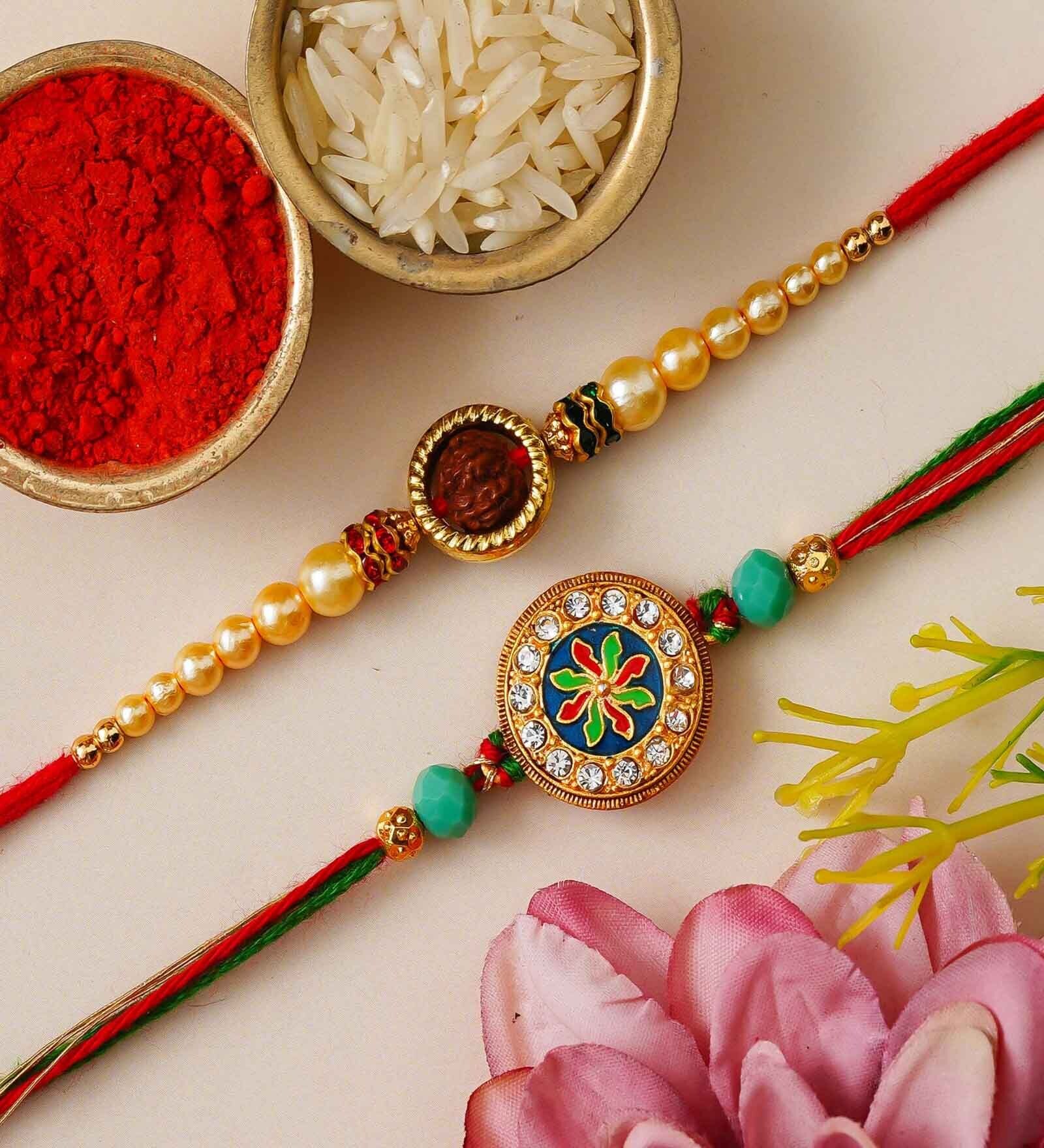 Raaki R 2 Buy Set of 2 Designer Rakhi & Roli Chawal Pack at 67% OFF by ...