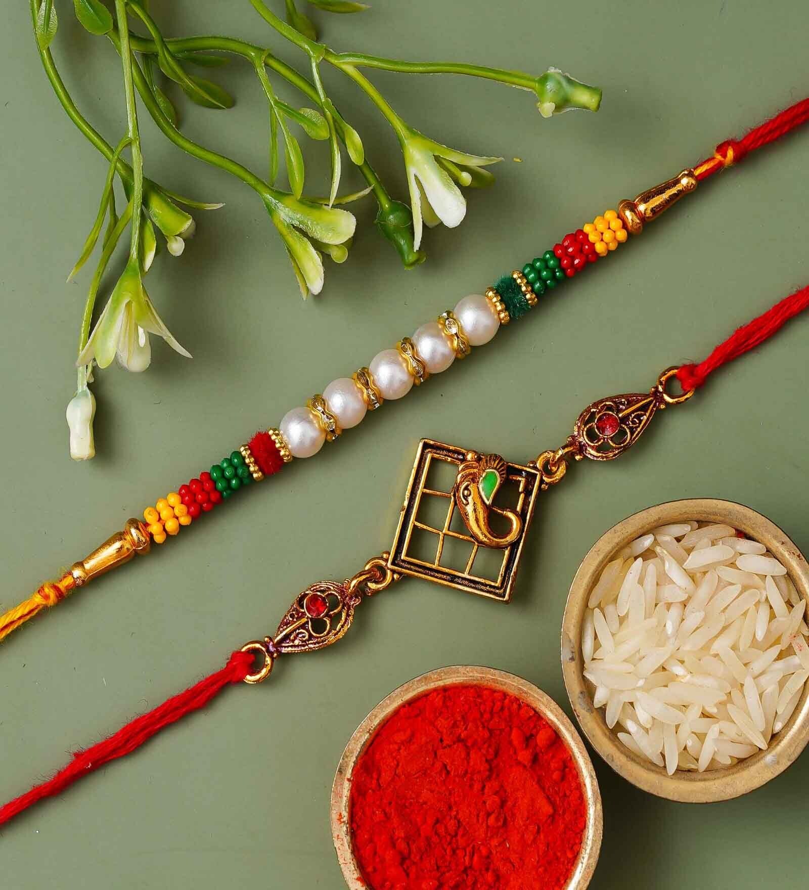 Raaki R 2 Buy Set of 2 Designer Rakhi & Roli Chawal Pack at 67% OFF by ...