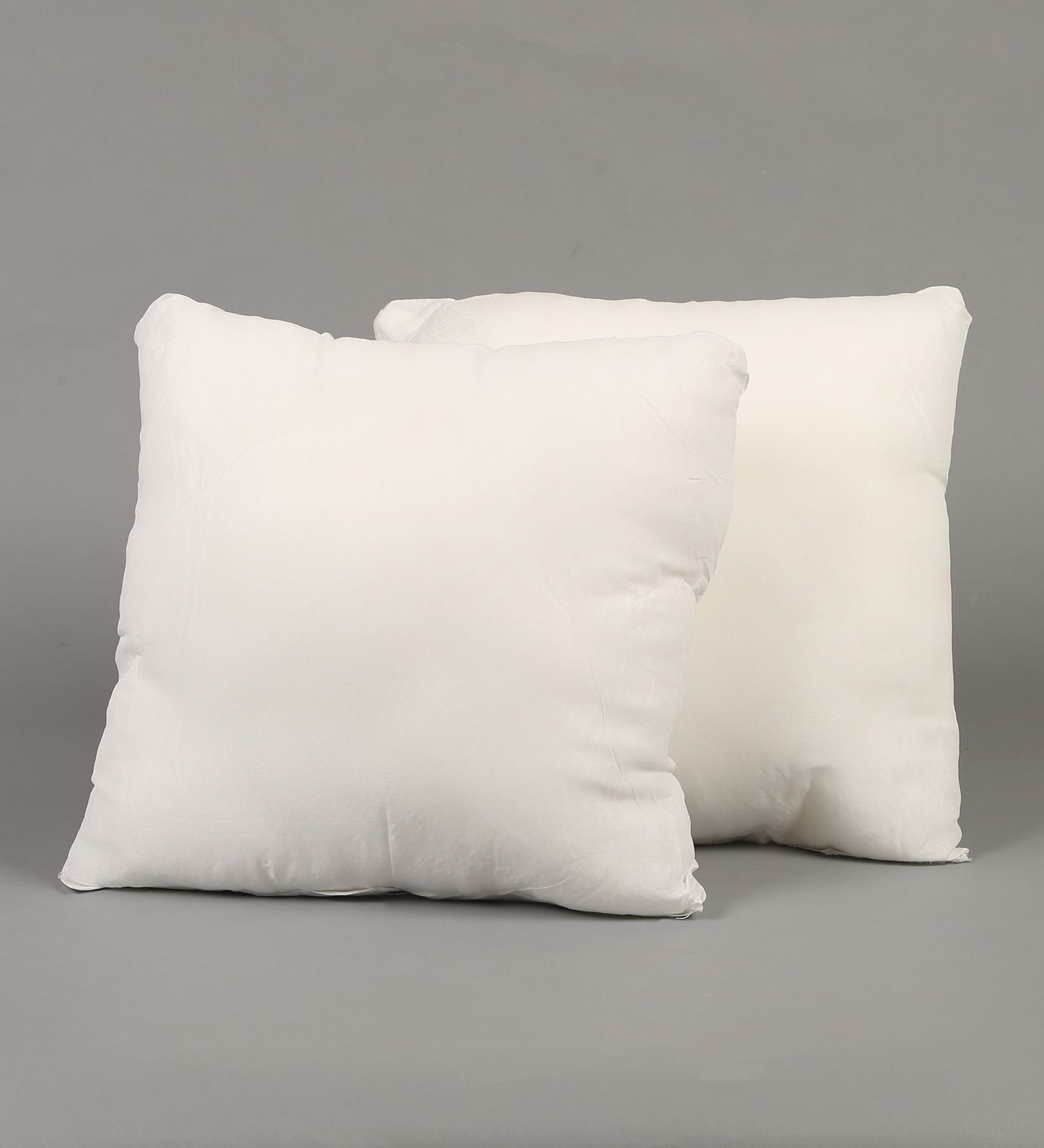 White Polyester Filled 16X16 Inches Cushion Inserts (Set Of 2)