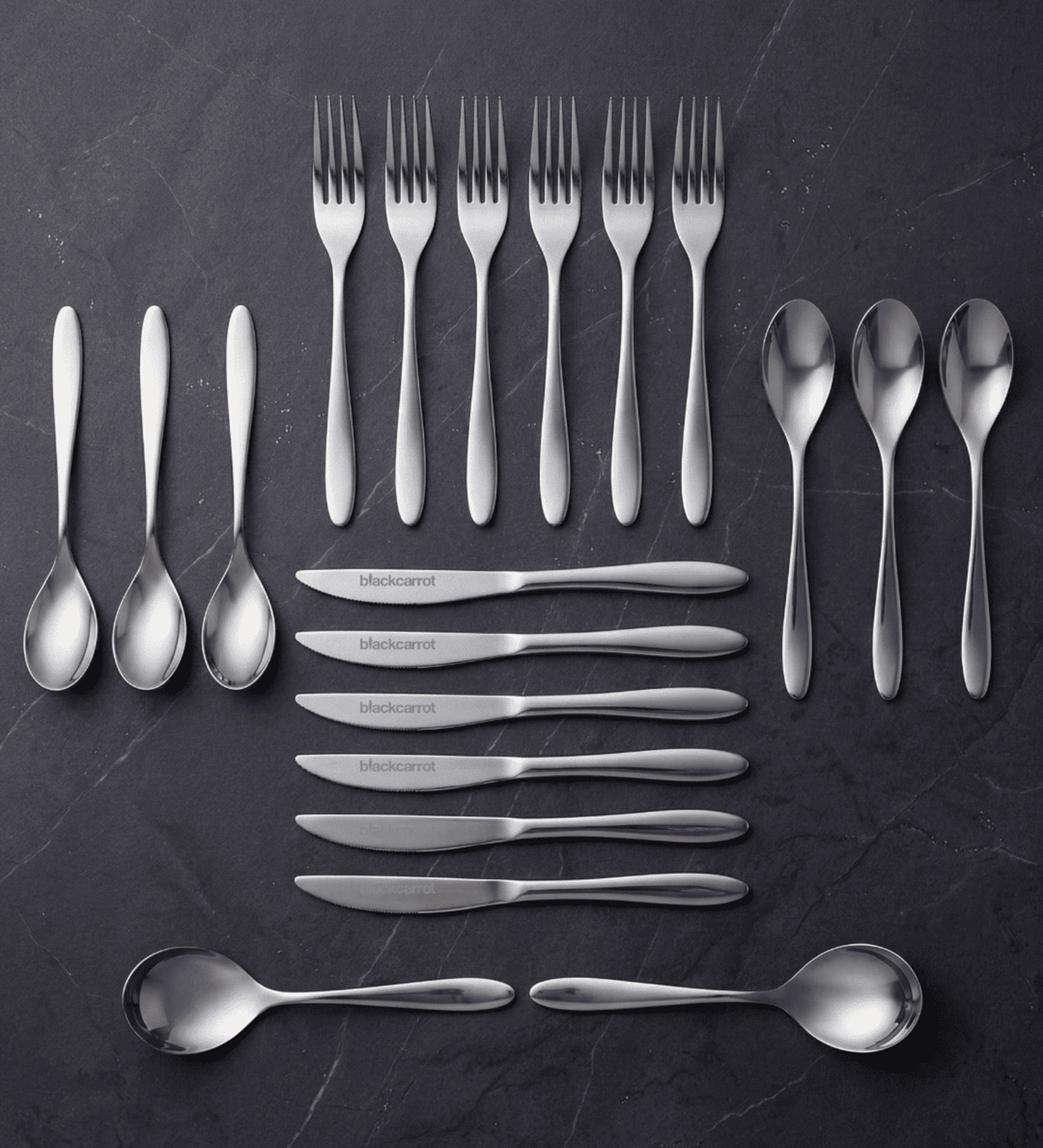 Set of 20 Stainless Steel Silver Cutlery Set