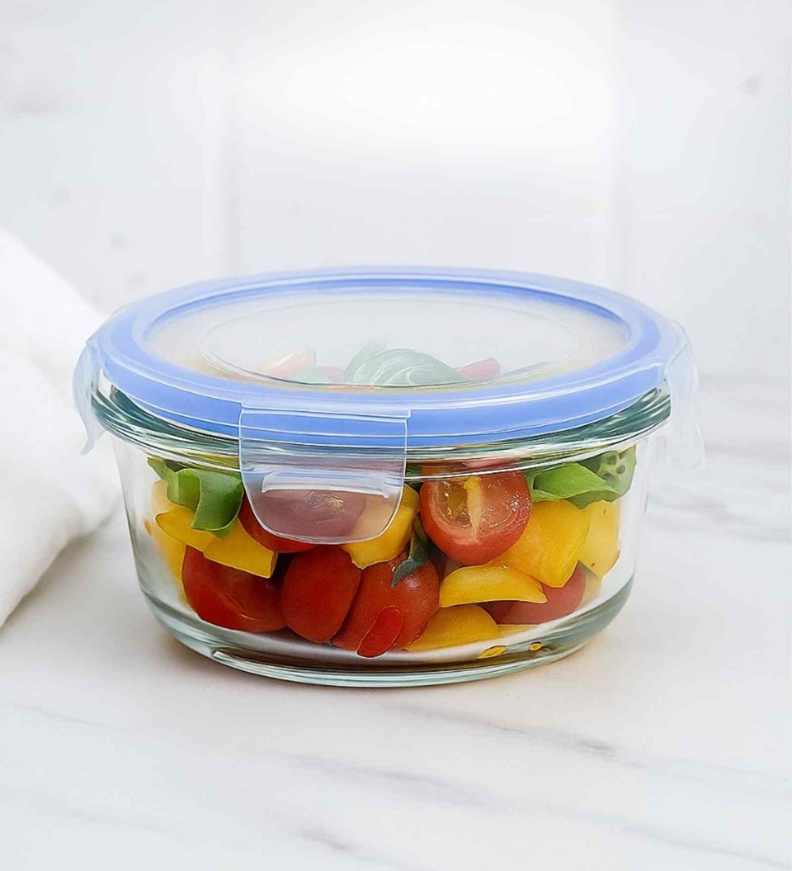 Set of 3 Borosilicate Glass 370ml Lunch Box Set