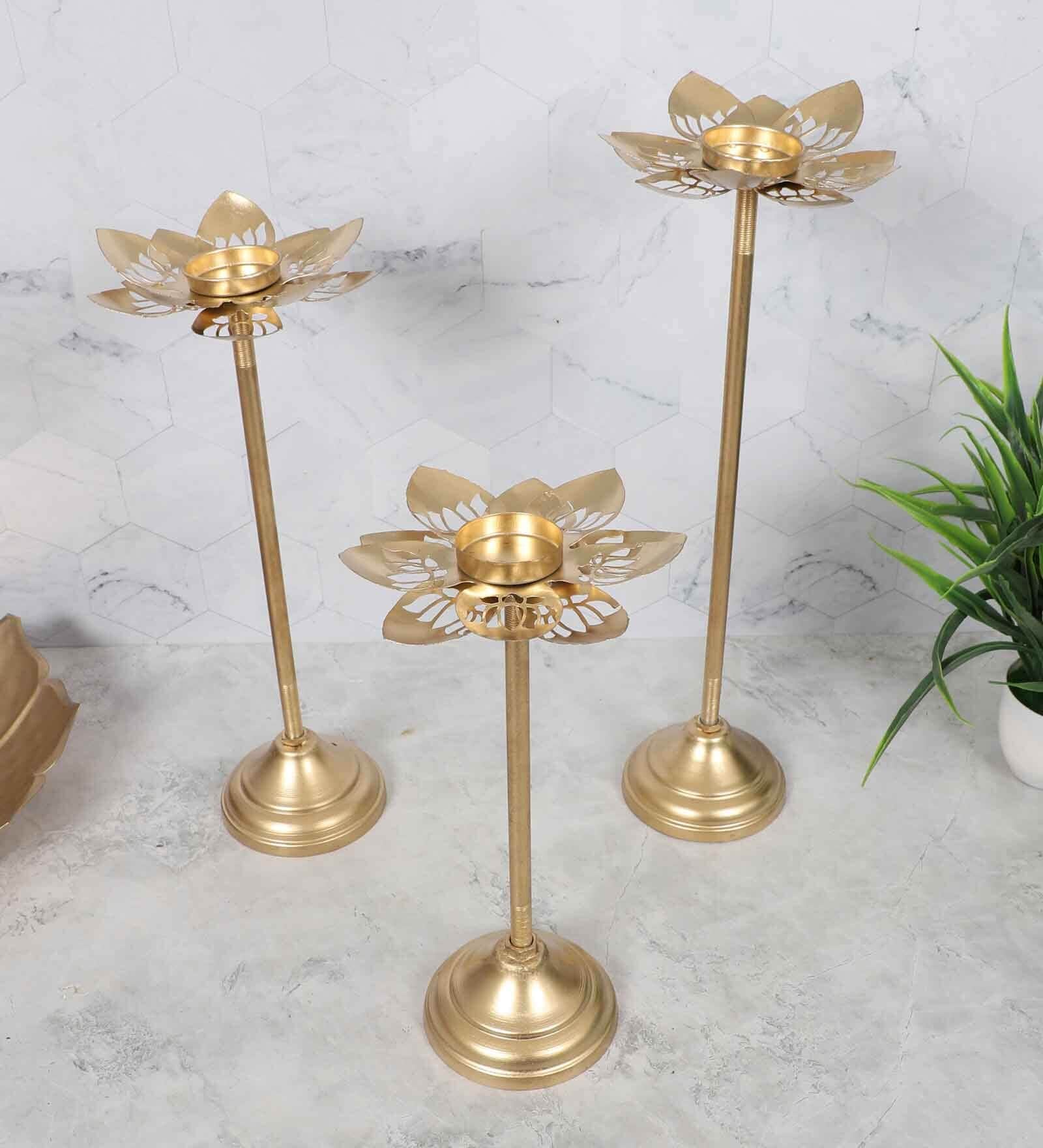 Set Of 3 Kamal Cut Detachable Tealight Holders