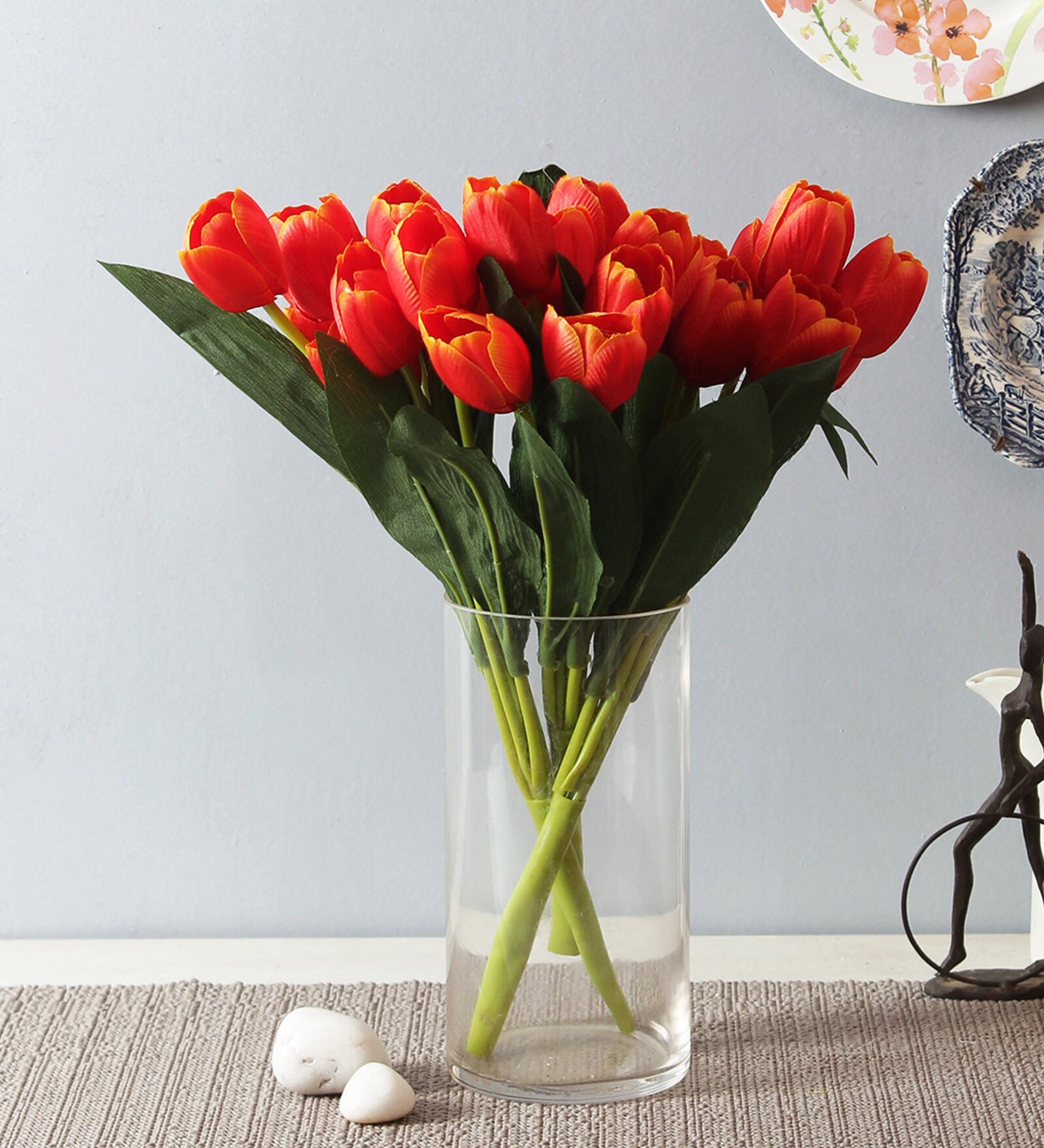 Buy Orange Fabric & Plastic Decorative Tulip Bunches Artificial Flowers at 25 OFF by Fourwalls