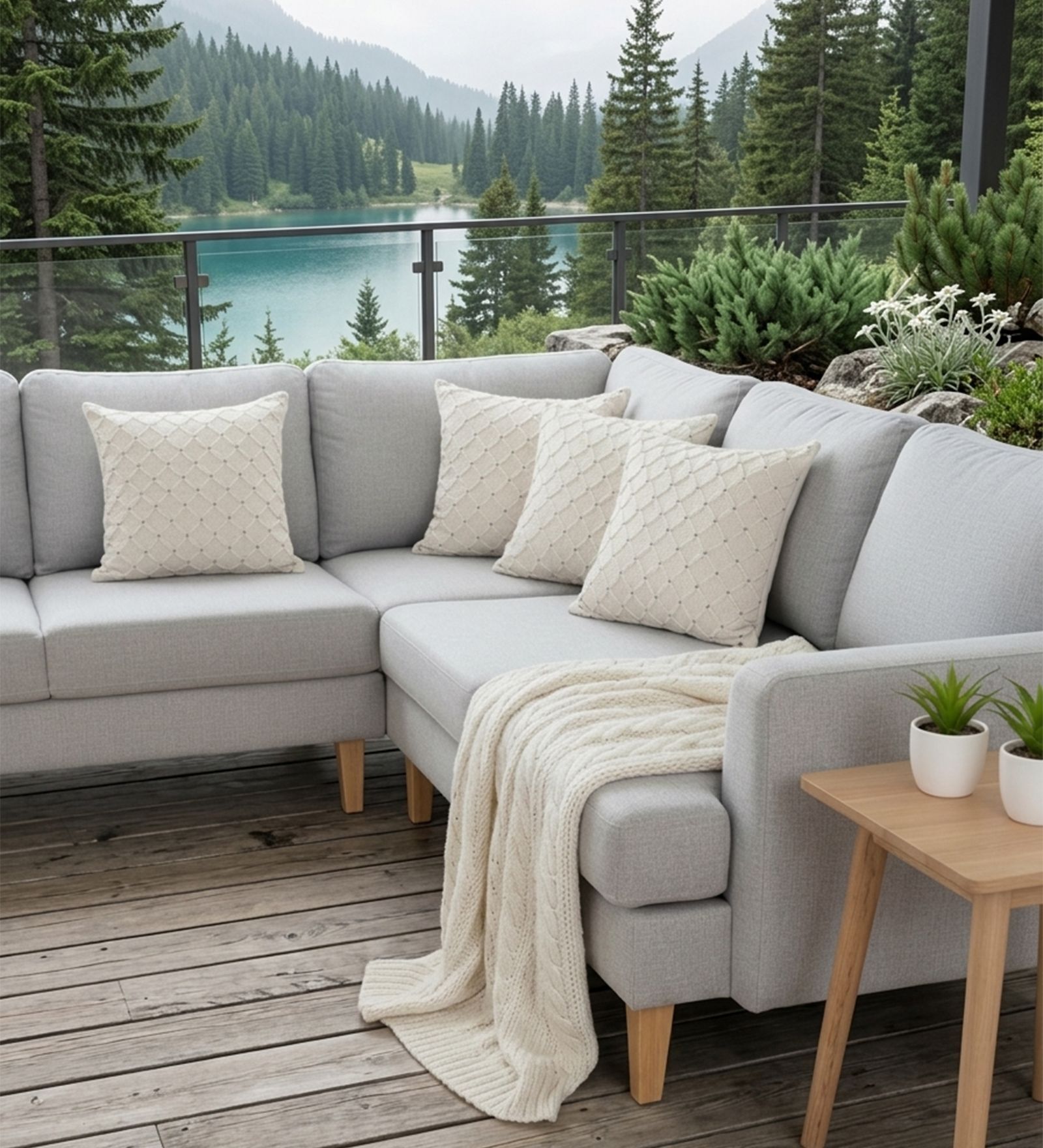 Set of 4 Minimalist Diamond Grid Throw Cushion Covers (18x18)